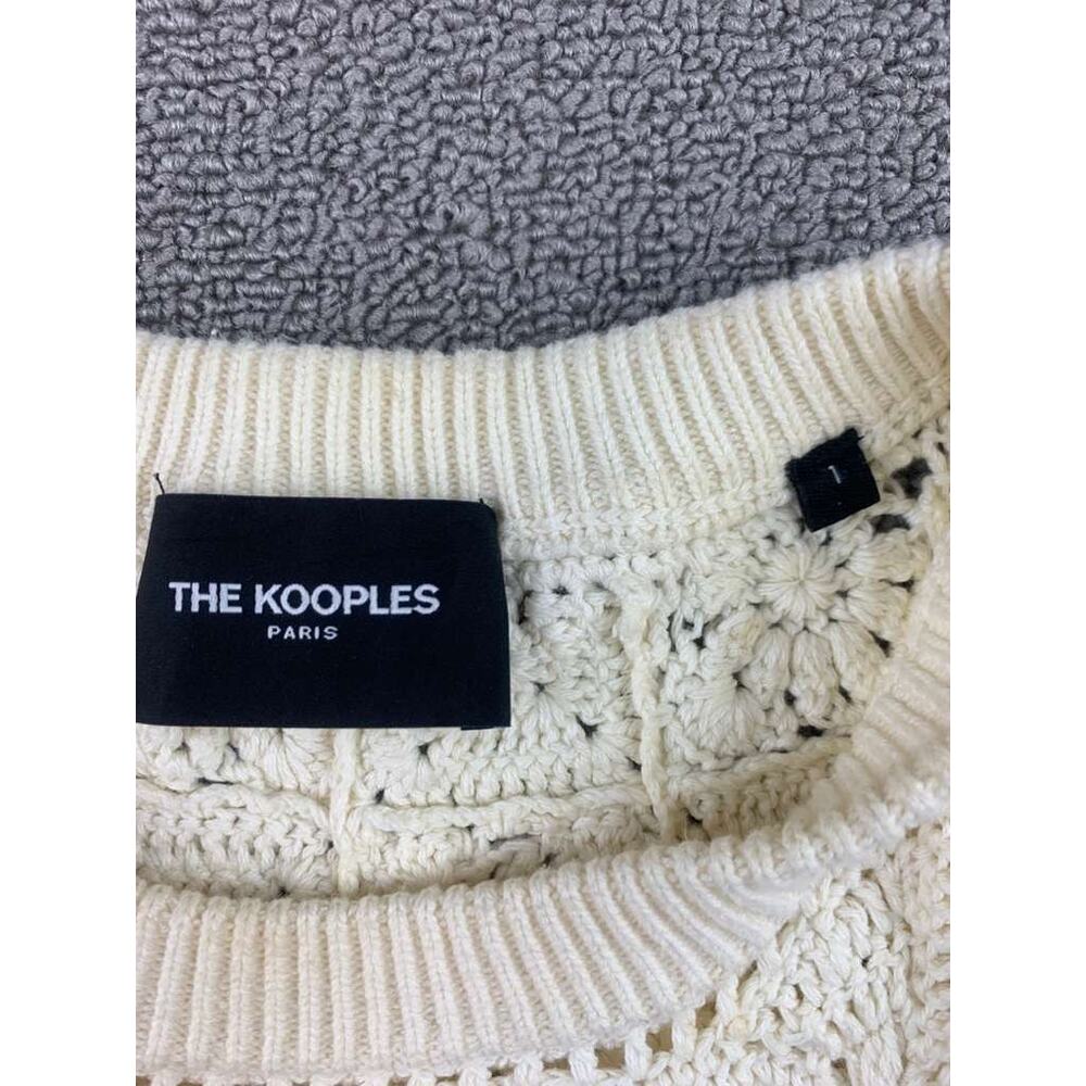 The‎ Kooples Crochet Knit Dress Women 1 Cream Sleeveless Crewneck Scallop Hem - Picture 3 of 10